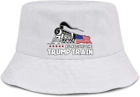 All Aboard The Trump Train 2024 Bucket Hat Summer Hats Fisherman Cap
