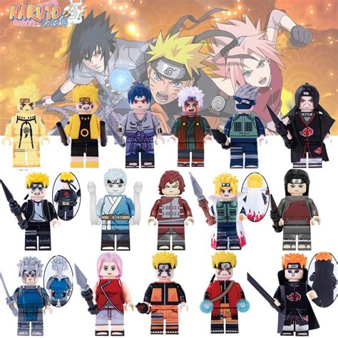 1pc Narutoes Toys Minifigures Sasuke Kakashi Itachi Building Blocks