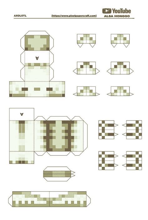 Papercraft White Axolotl Manualidades De Minecraft Armables De