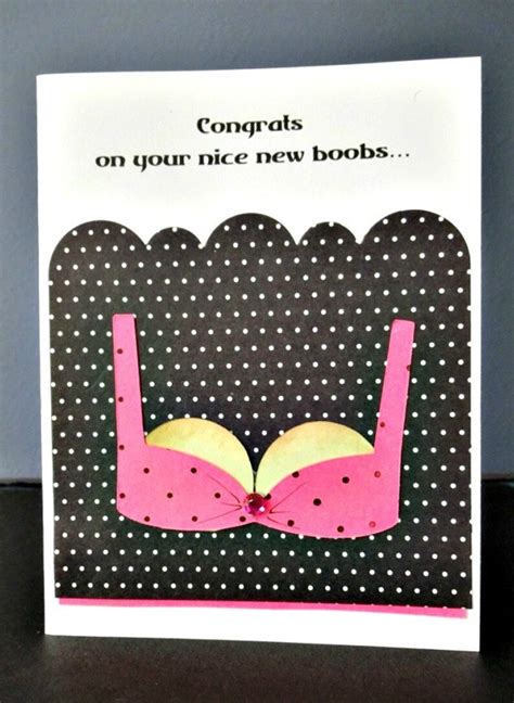 New Boobs Congratulations Card Funny Girlfriend Card Sexy Etsy