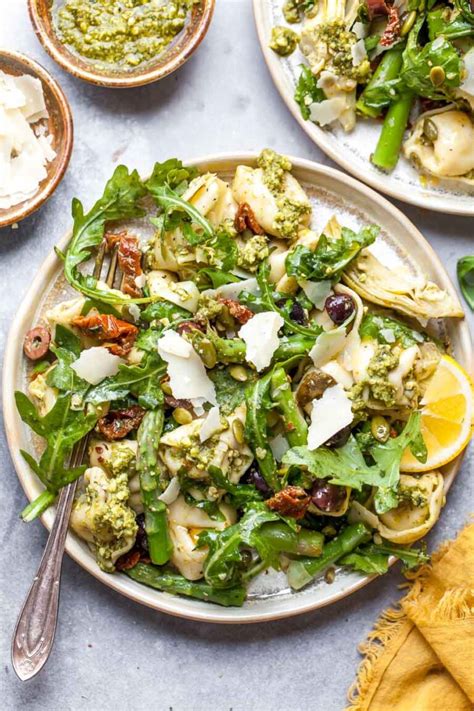 Minute Pesto Tortellini Salad Dishing Out Health