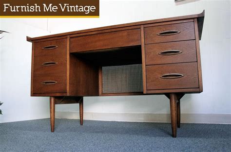 Vintage broyhill bedroom furniture vintage white steel bedstead. Vintage Broyhill Sculptra Walnut Desk
