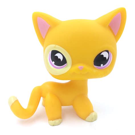 Littlest Pet Shop Toy Lps 855 Purple Moon Eyes Cat Yellow Orange Kitty