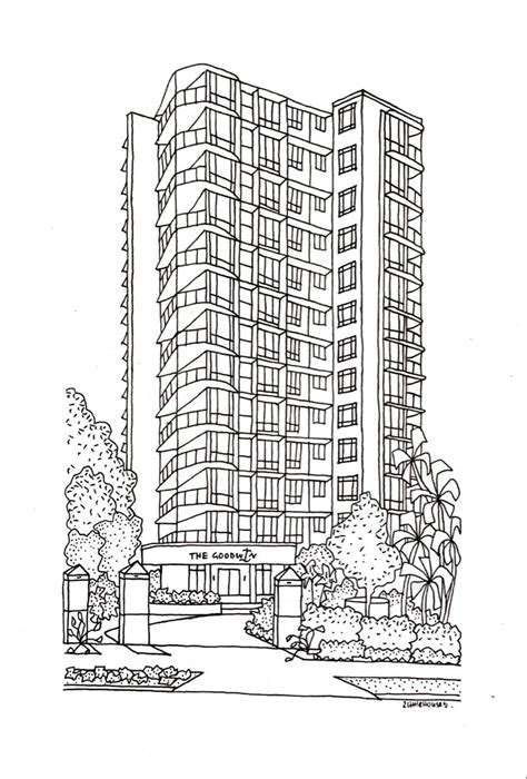 Apartment Drawing House Drawing House Illustration Custom Illustration