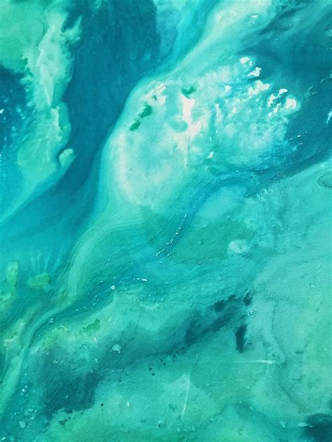 Turquoise Abstract Painting Vibrant Fluid Art Original Acrylic Etsy
