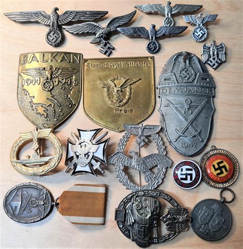 Sold Price Replica Lot Of Ww2 German Medals And Badges 17 Invalid Date Awst