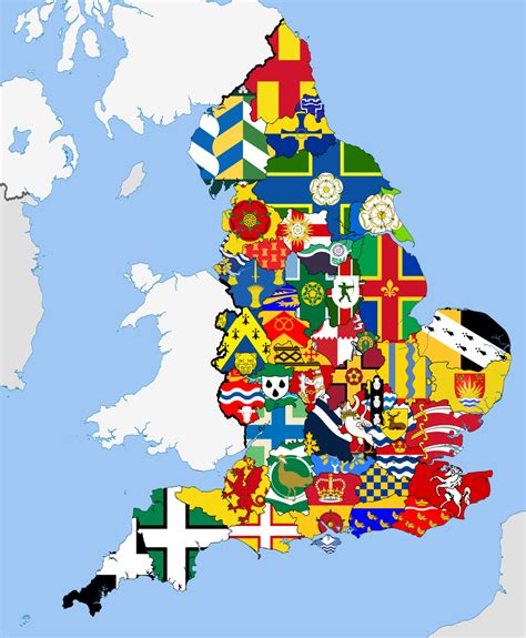 Uk counties map | counties in united kingdom. Map of England with each county and it's... - Maps on the Web