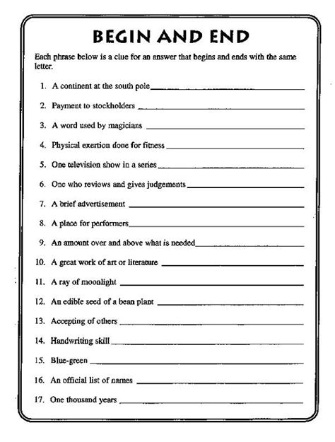Free Printable Worksheets For Dementia Patients