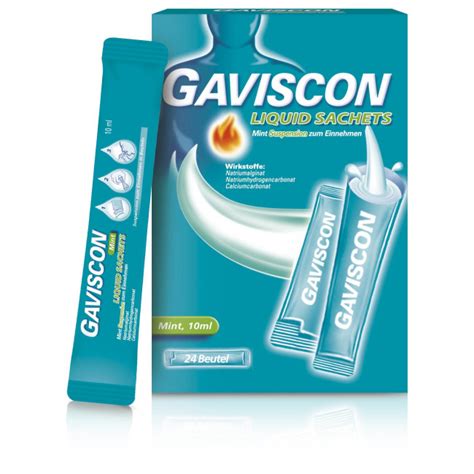 Gaviscon double action liquid contains the active ingredients sodium alginate, sodium bicarbonate and calcium carbonate. Gaviscon Liquid Mint Suspension