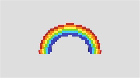 Rainbow Pixel Art Download Free 3d Model By Madexc 9fba22f Sketchfab