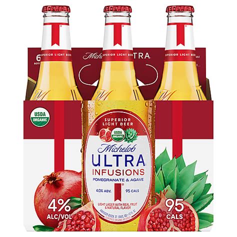 Michelob Ultra Infusions Pomegranate And Agave Beer 6 12 Fl Oz Bottles