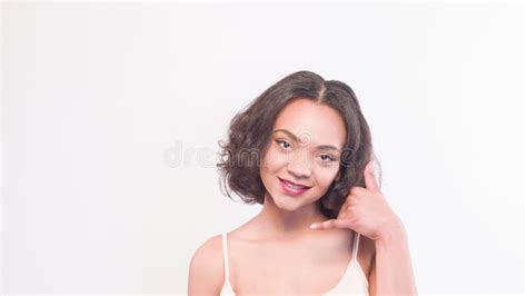 smiling mulatto woman seduces you green screen background slow motion stock footage video of
