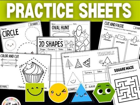 Identify 2d Shapes 2d Shapes Practice Sheets For Preschool Pre K