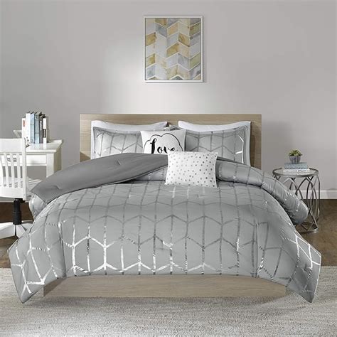 Intelligent Design Raina Comforter Set Kingcal King Size Grey Silver