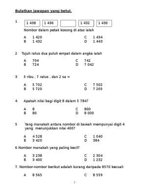 4,043 likes · 5 talking about this. Soalan Peperiksaan Pertengahan Tahun Darjah 3 Matematik ...