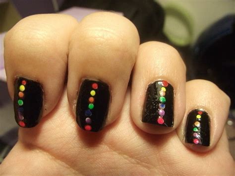 Black And Rainbow Nails · How To Paint A Rainbow Nail Manicure · Nail