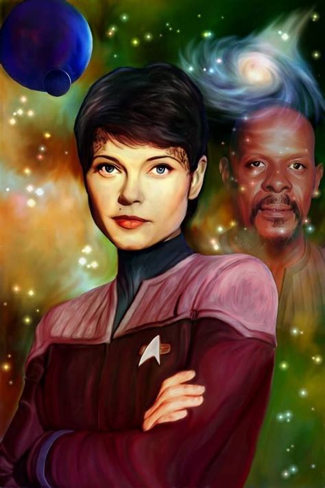 Jadzia Dax And Ezri Dax With Captain Sisko From Star Trek Deep Space Nine By Artist Paul