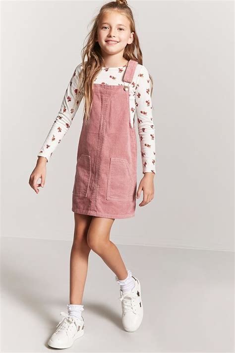 Forever 21 Girls Corduroy Overall Dress Kids Girls Fashion Tween