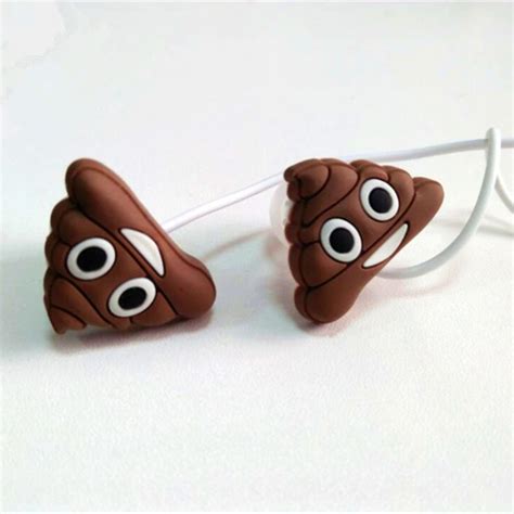 Cute Emoji Poo Poop Cartoon Earphones In Ear Earphone 35mm Earbuds