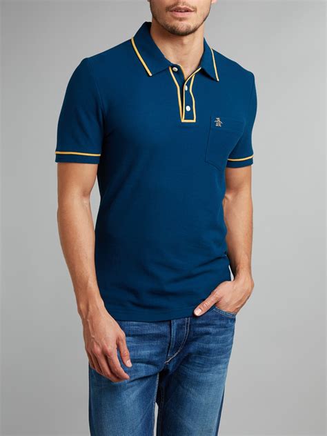 Lyst Original Penguin Earl Polo Shirt In Blue For Men