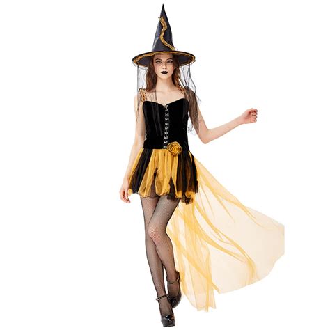 Sexy Gothic Black Witch Mini High Low Dress Adult