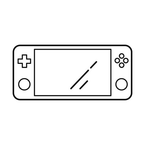 Portable Video Game Console Outline Icon Isolated On White Background