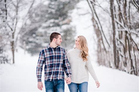 Snowy Wisconsin Engagement Session Popped Blog