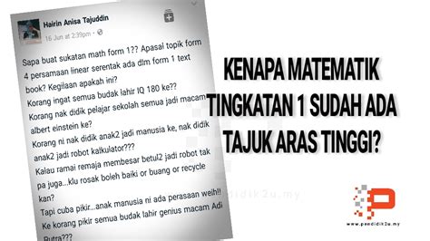 Bagi guru sekolah menengah juga, antara bahan yang amat diperlukan di awal tahun adalah rancangan pengajaran tahunan ataupun rpt. Kenapa Tingkatan 1 Sudah Kena Belajar Persamaan Linear ...