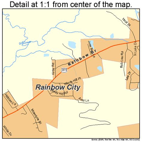 Rainbow City Alabama Street Map 0163288