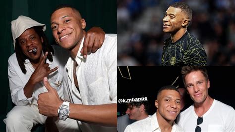 psg superstar kylian mbappe parties with nfl legend tom brady and jay z at billionaire michael