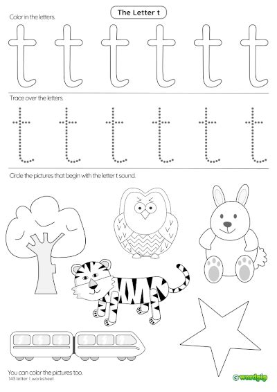 letter t worksheet 1
