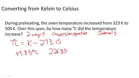 Converting From Kelvin To Celsius Youtube