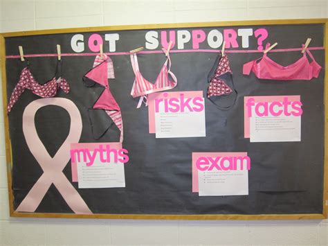 what a creative use of a bra on a bulletin board res life programs res life door decs
