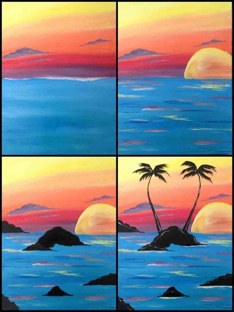 Sunset Paintings On Canvas Beach Sunset Sunset Painting Oil