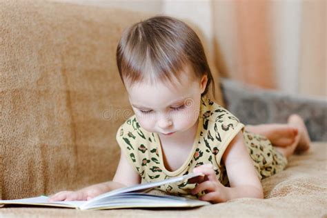 Beautiful Cute Baby Reading A Book Stock Image Image Of Beautiful