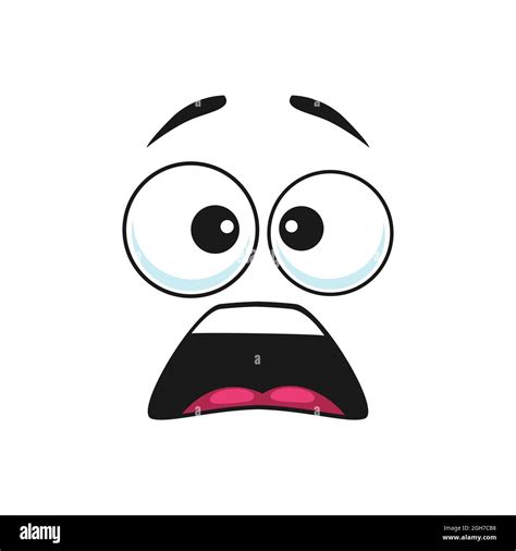 Cartoon Face Vector Surprised Funny Emoji Astonished Facial Expression