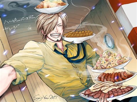 Desktop Wallpaper Smoking Cooking Sanji One Piece Anime Boy Hd
