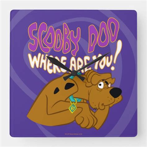 Frightened Scooby Doo Square Wall Clock In 2021 Vintage