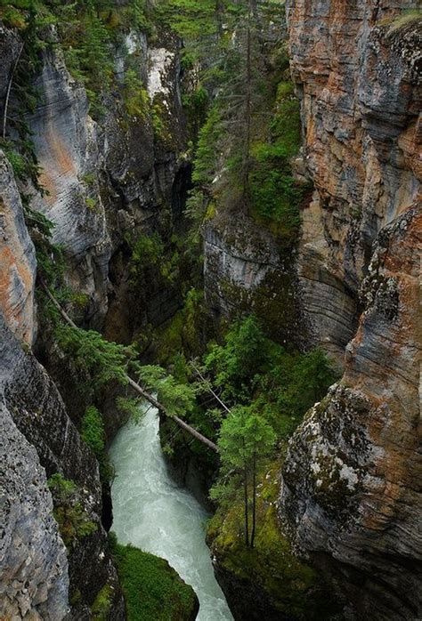 Deep Ravine River Cliffs Lakes Rivers Creeks Waterfalls