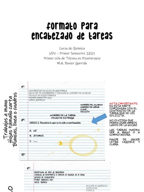 0 Formato De Encabezado De Tareas Pdf Enfermería Ciencias Fisicas