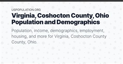 Virginia Coshocton County Ohio Population Income Demographics