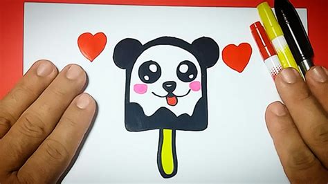 Como Desenhar Um PicolÉ Urso Panda Fácil Gelado Kawaii Desenhos