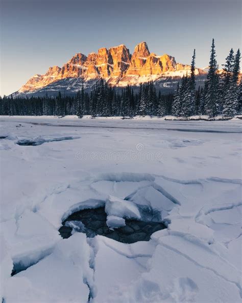 Winter Sunset At Castle Mountain Banff National Park Travel Alberta