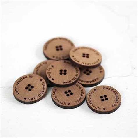 20mm Handmade Engraved Wooden Buttons Flat Back Buttons Custom Etsy