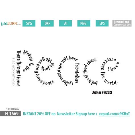 Download Peace John 16 33 Bible Verse SVG - FunLurn