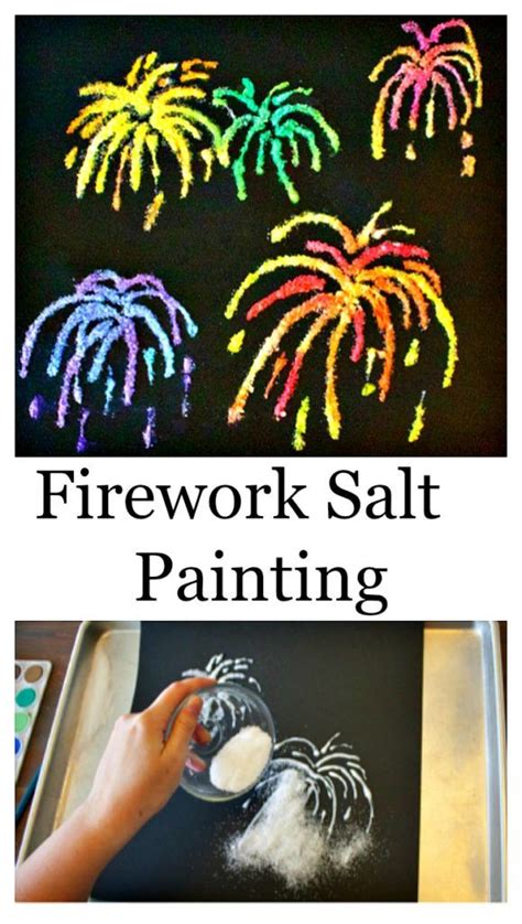 Firework Salt Painting For Independence Day Fireworks Craft For Kids