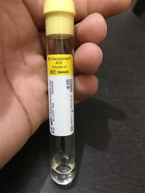 Bd Vacutainer Venous Blood Collection Tube Whole Blood Acd Solution B
