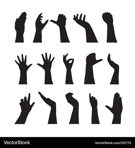 Human Hands Silhouettes Royalty Free Vector Image