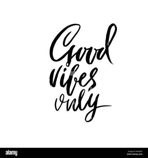 Good Vibes Only Dry Brush Lettering Modern Calligraphy Ink Vector