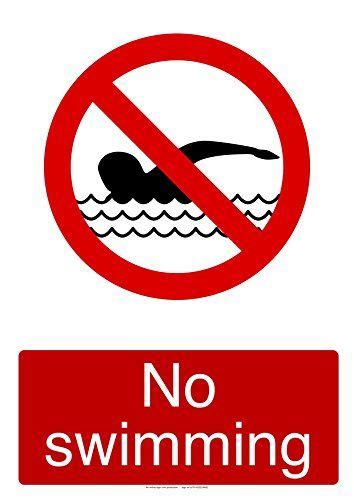 No Swimming Safety Sticker 150mm X 100mm Indigo Uk
